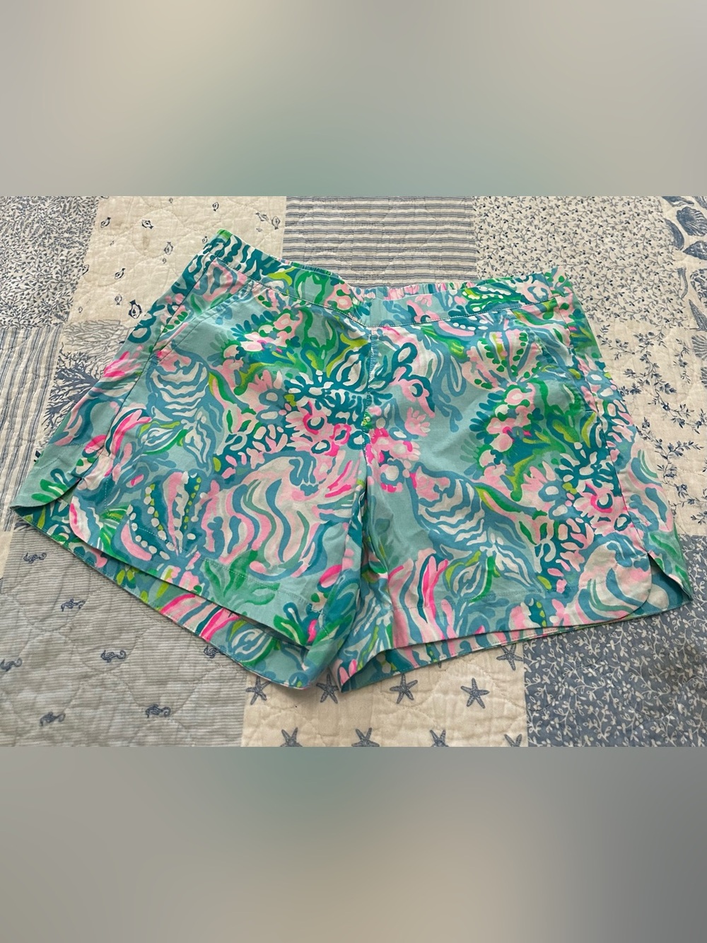 Lilly Pulitzer Multicolor Floral-Print Shorts in Aqua, Pink & Green